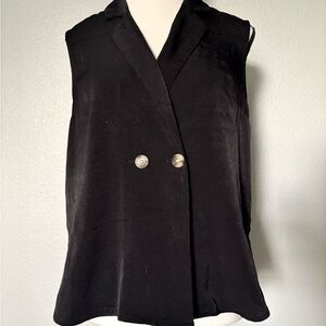 Express Black Blazer Vest with Shimmer Details